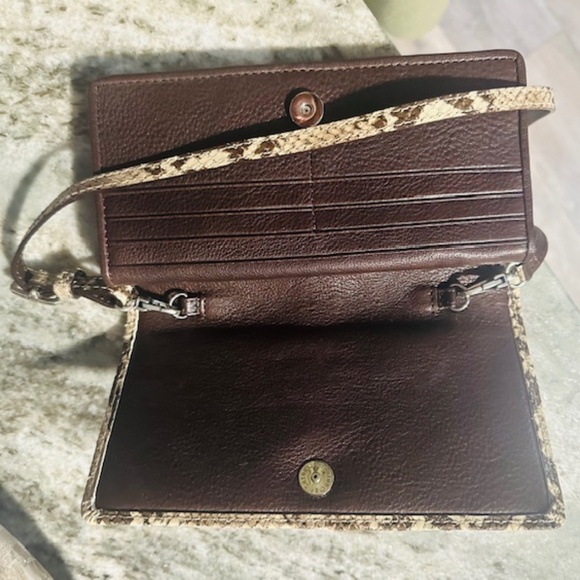 Brighton NEW Snake Print Leather Wallet with Strap - COMES WITH DUSTBAG!! - Picture 13 of 15